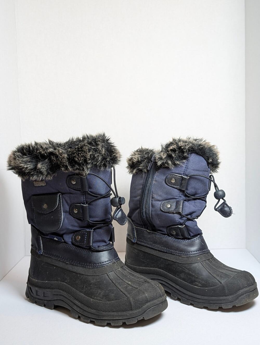 Dream Pairs KSNOW-2 Youth Size 2 Navy Blue Thinsulate Waterproof Snow Boots